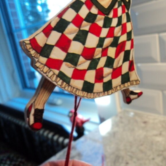 vintage Christmas wooden pull string ornament - Picture 2 of 4